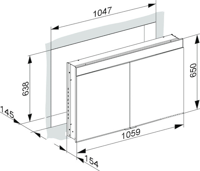 Keuco Edition 400 Cabinet Recessed With Heated Mirrors