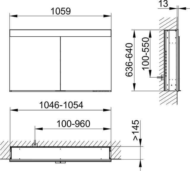 Keuco Edition 400 Cabinet Recessed With Heated Mirrors