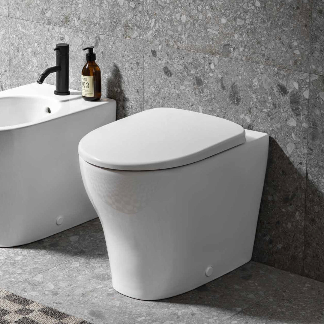 Geberit Back To Wall 4-in-1 Cistern, Flush Plate, Selnova Rimless Pan & Soft Close Seat Pack