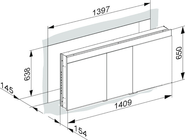 Keuco Edition 400 Cabinet Recessed With Heated Mirrors