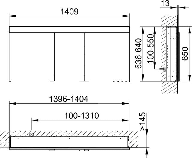 Keuco Edition 400 Cabinet Recessed With Heated Mirrors