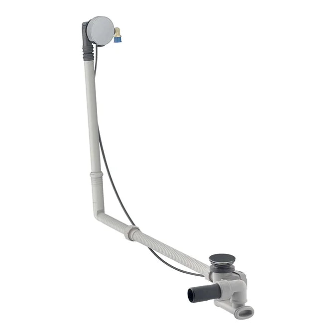 Geberit Overflow Bath Filler With Turn Control Pop Up Waste In Chrome - Extended