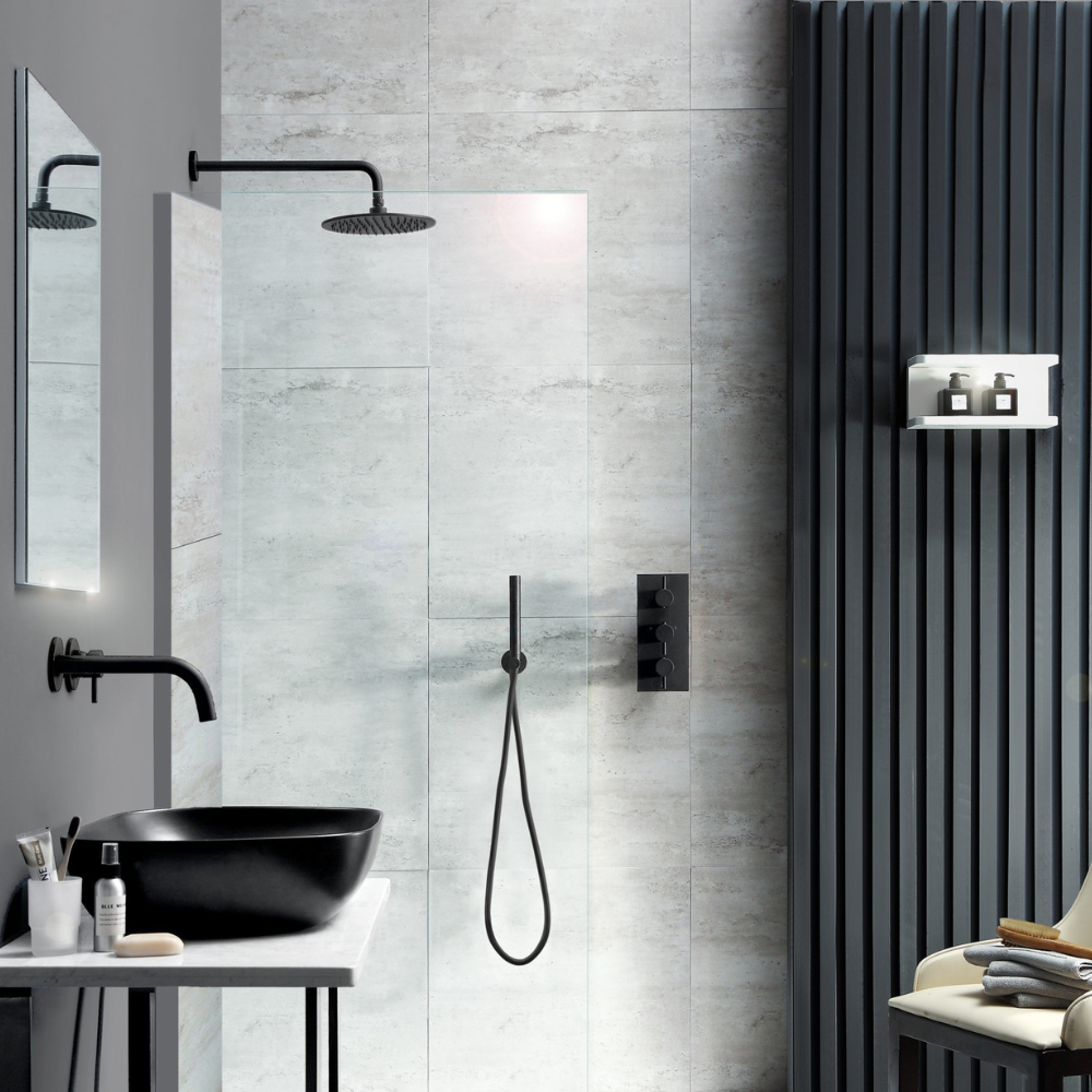 JTP Vos Overhead Shower In Matt Black