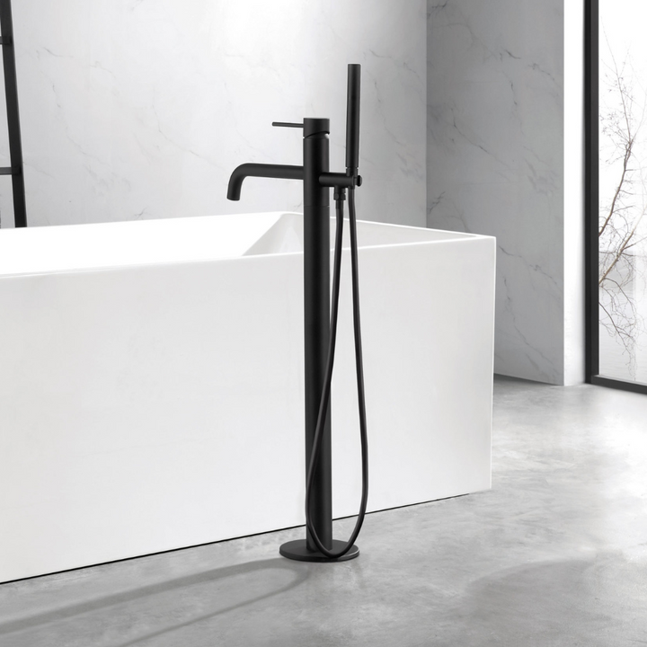 JTP Vos Floor Standing Bath Shower Mixer In Matt Black