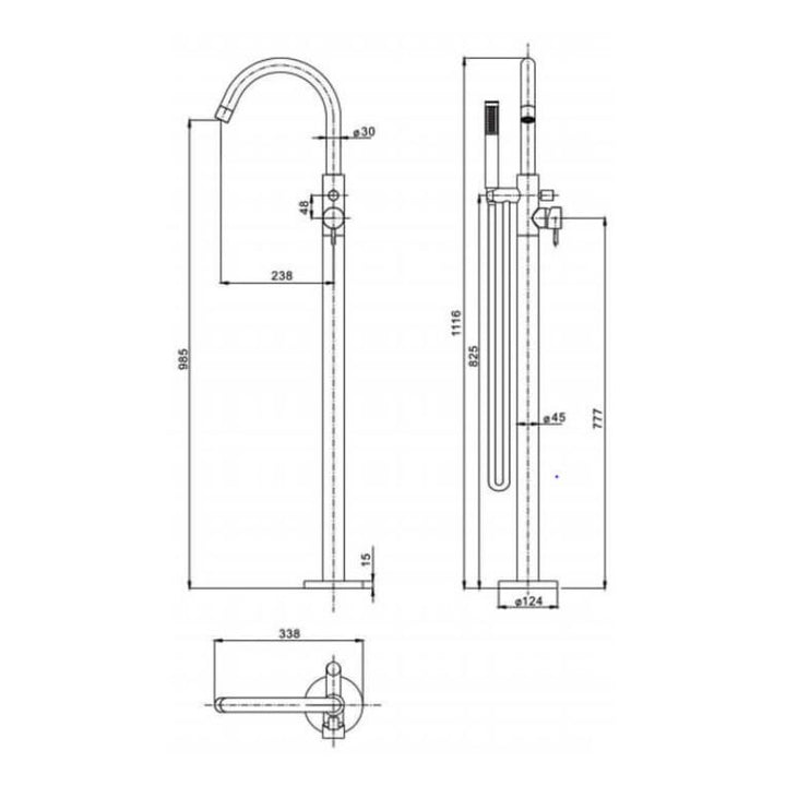 Crosswater MPRO Chrome Floorstanding Bath Shower Mixer