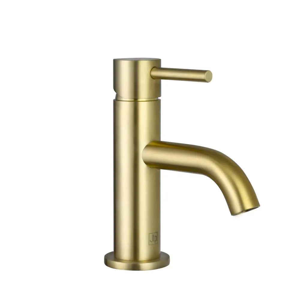 JTP Vos Single Lever Mini Basin Mixer In Brushed Brass