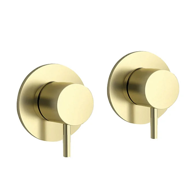 JTP Vos Wall Mounted Side Valves In Brushed Brass (Pair)