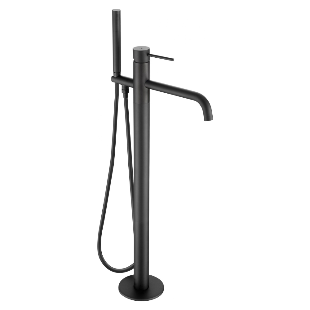 JTP Vos Floor Standing Bath Shower Mixer In Matt Black