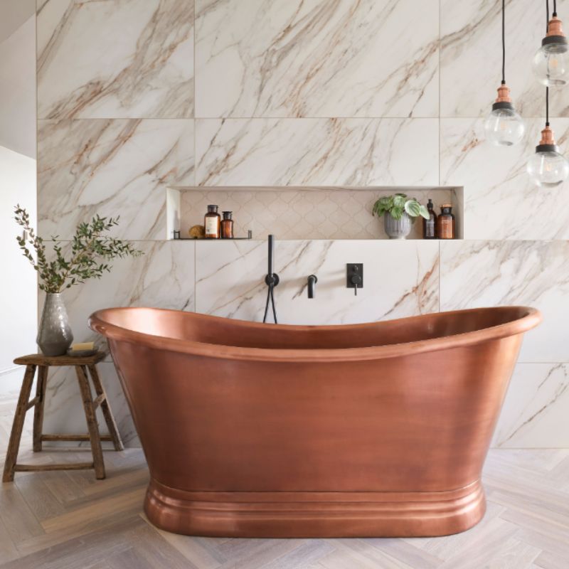 BC Designs Antique Copper Freestanding Boat Bath