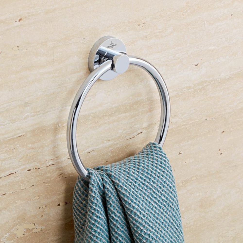 Villeroy & Boch Elements Tender Towel Ring In Chrome