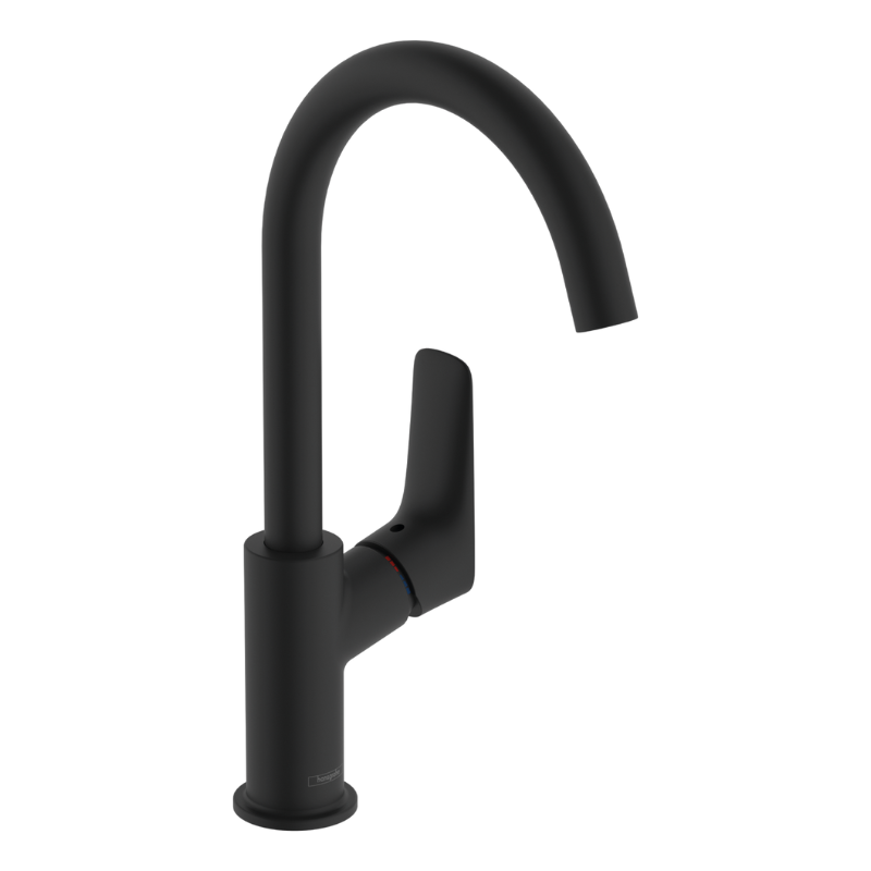 Hansgrohe Logis 210 Basin Mixer With Swivel Spout In Matt Black