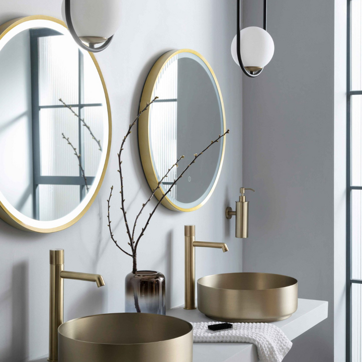 JTP Vos LED Bathroom Mirror In Brushed Brass