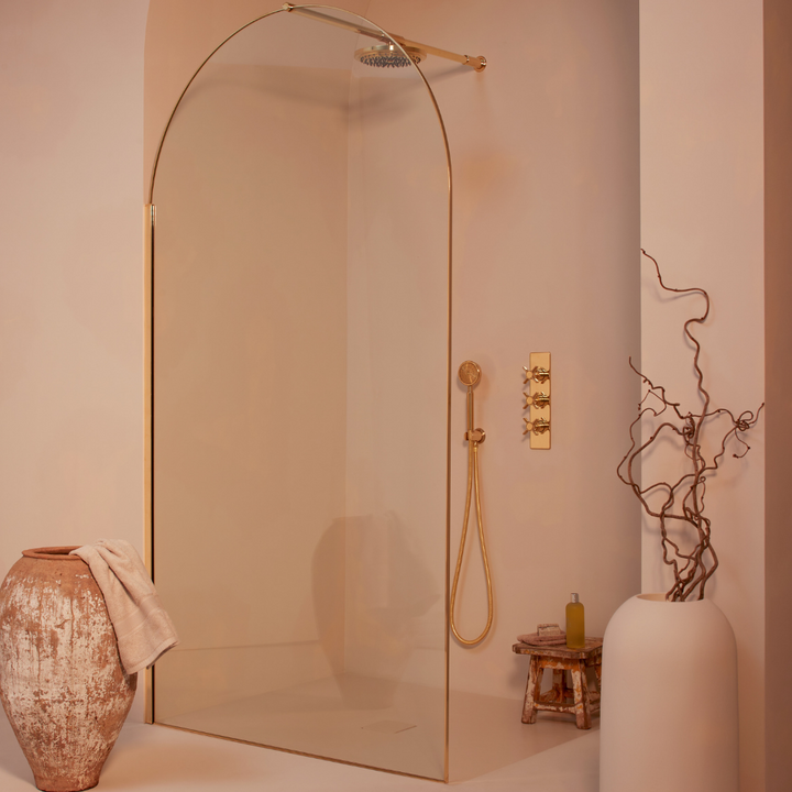 Matki Eauzone Arch Wet Room Panel With Shower Brace