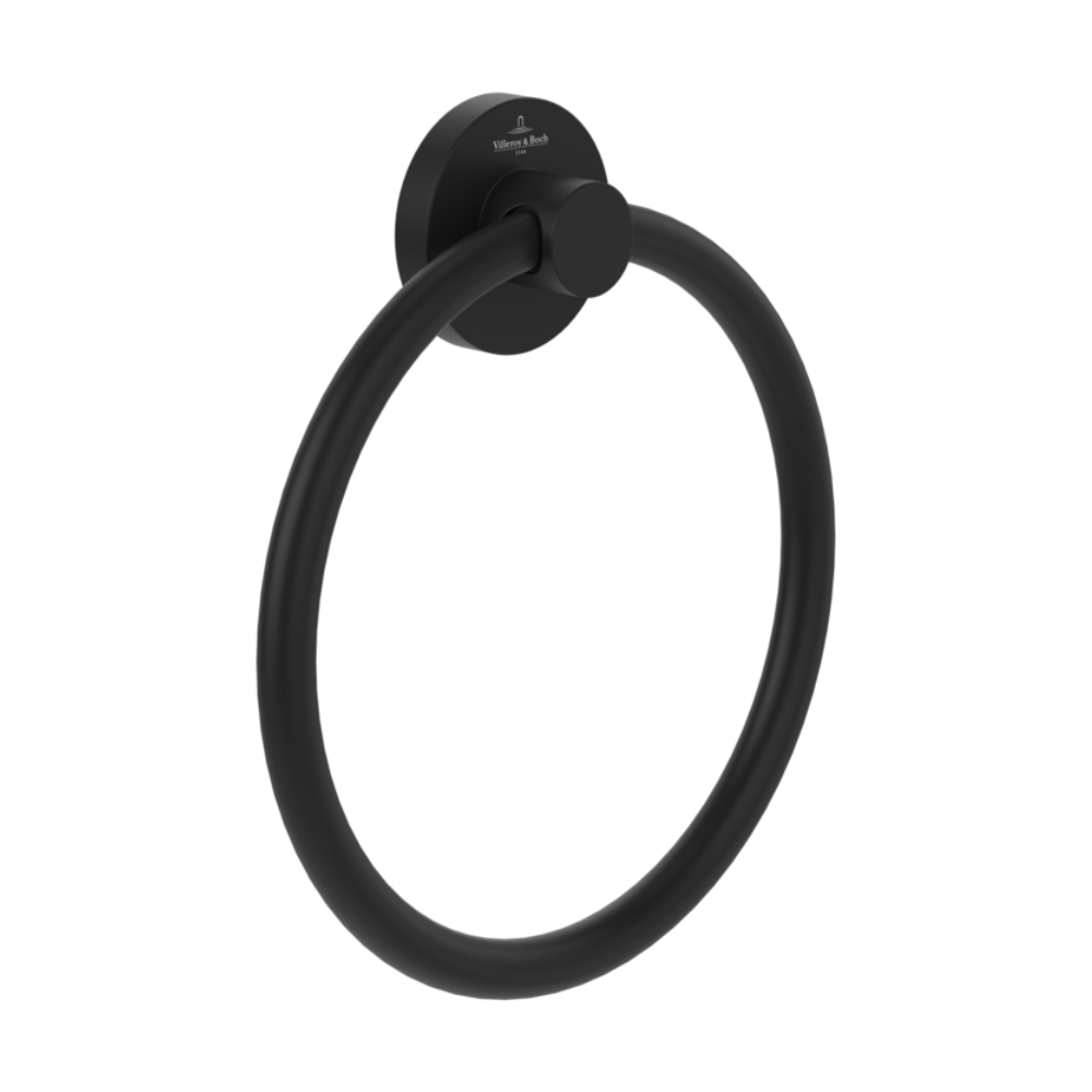 Villeroy & Boch Elements Tender Towel Ring In Matt Black