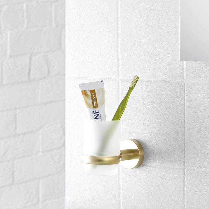 JTP Vos Tumbler Holder In Brushed Brass