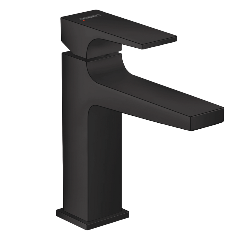 Hansgrohe Metropol Single Lever Basin Mixer 110 With Push Open Waste in Matt Black