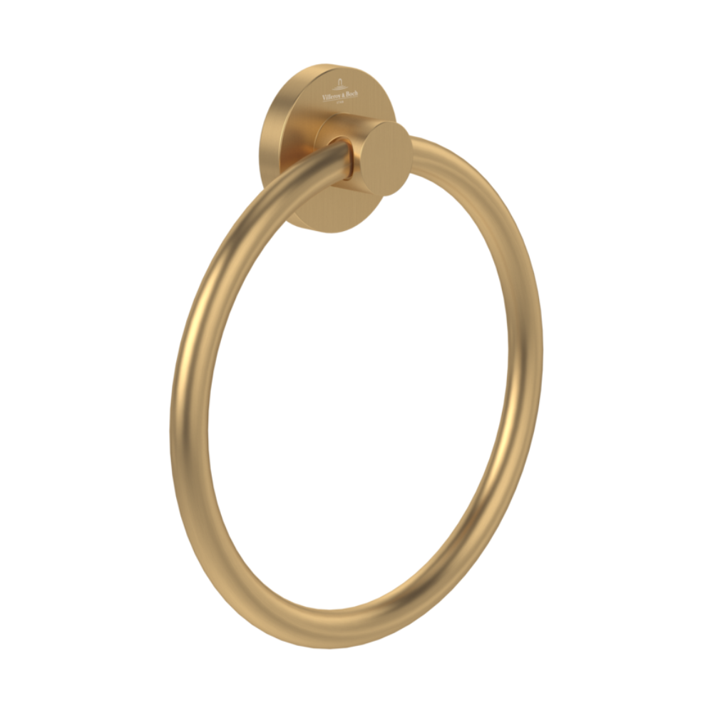 Villeroy & Boch Elements Tender Towel Ring In Brushed Gold