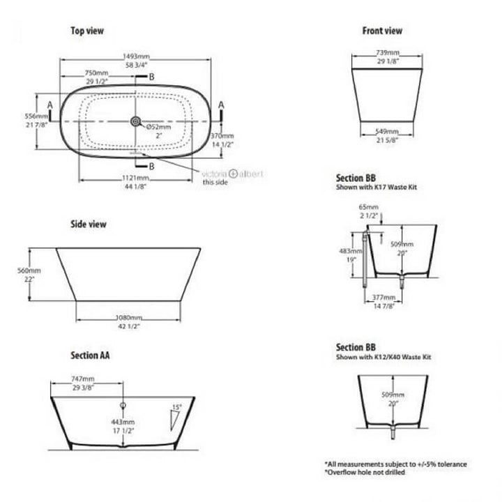 Victoria + Albert Vetralla 1500 Freestanding Bath