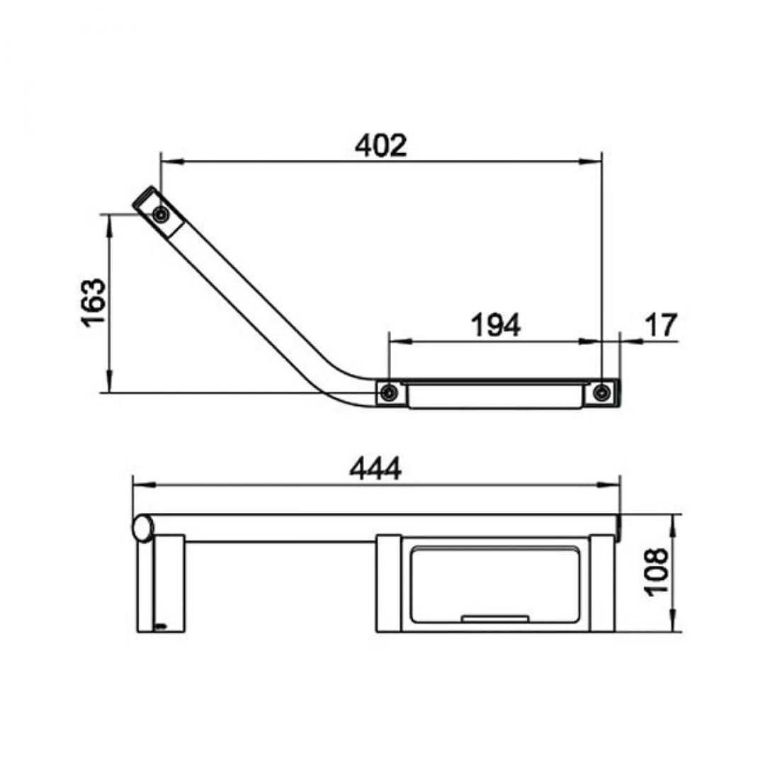 Keuco Plan Grab Bar With Integrated Soap Holder