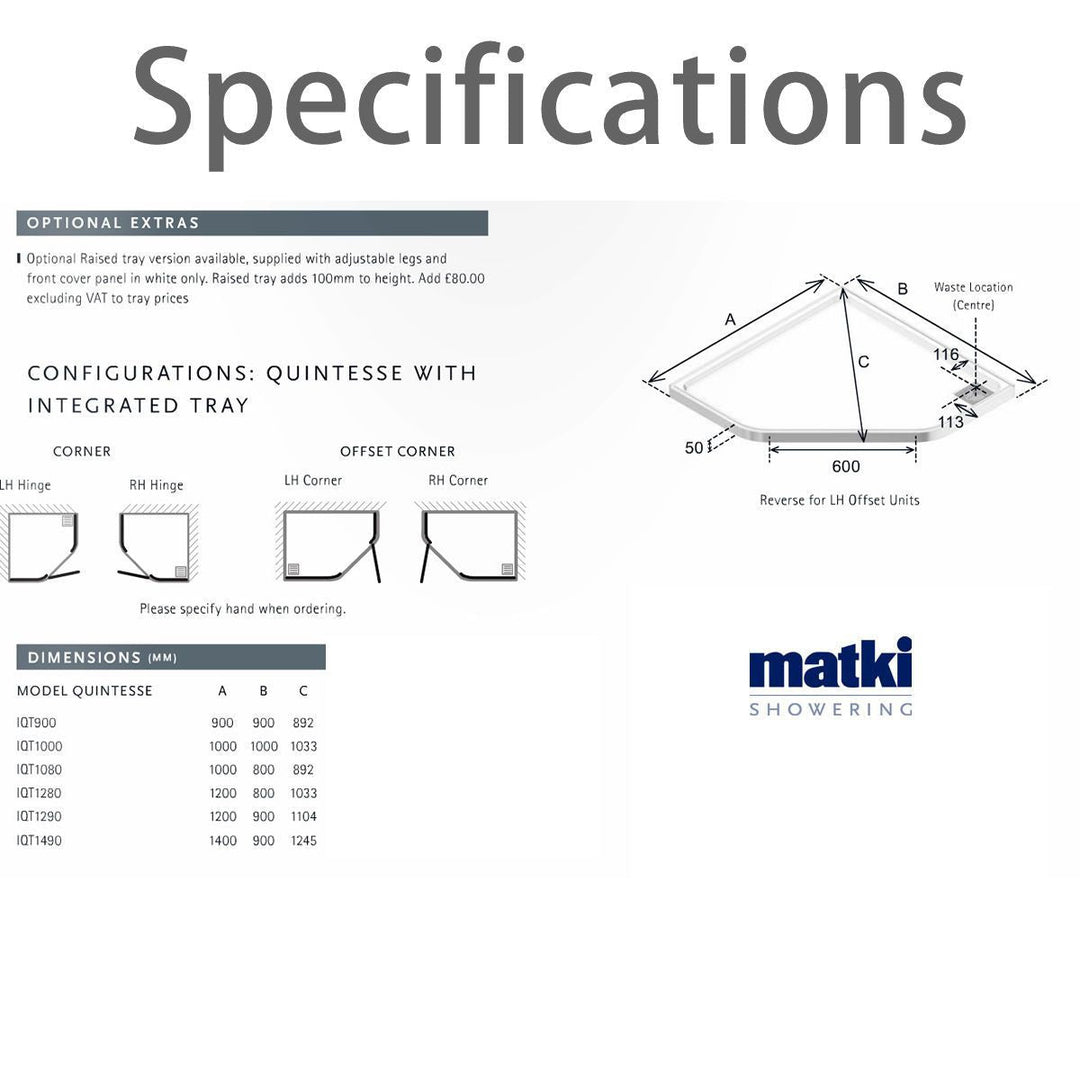 Matki New Illusion Quintesse Shower Enclosure With Integrated Tray