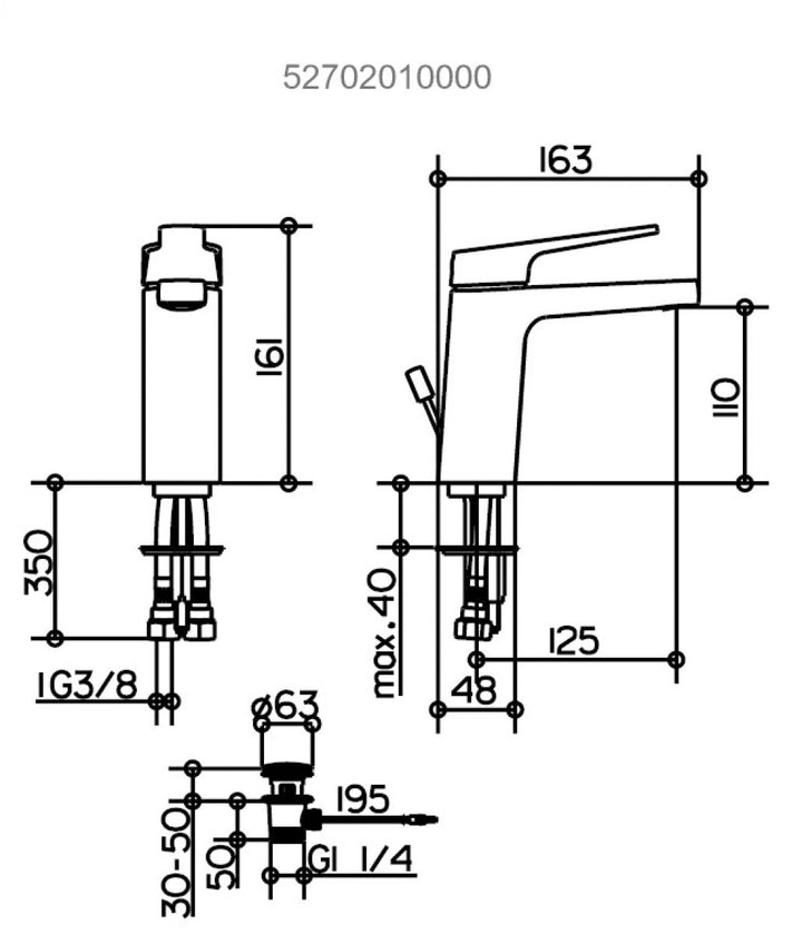 Keuco Moll Single Lever Basin Mixer 110