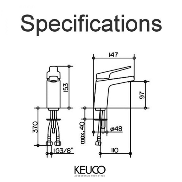 Keuco Moll Single Lever Basin Mixer 90