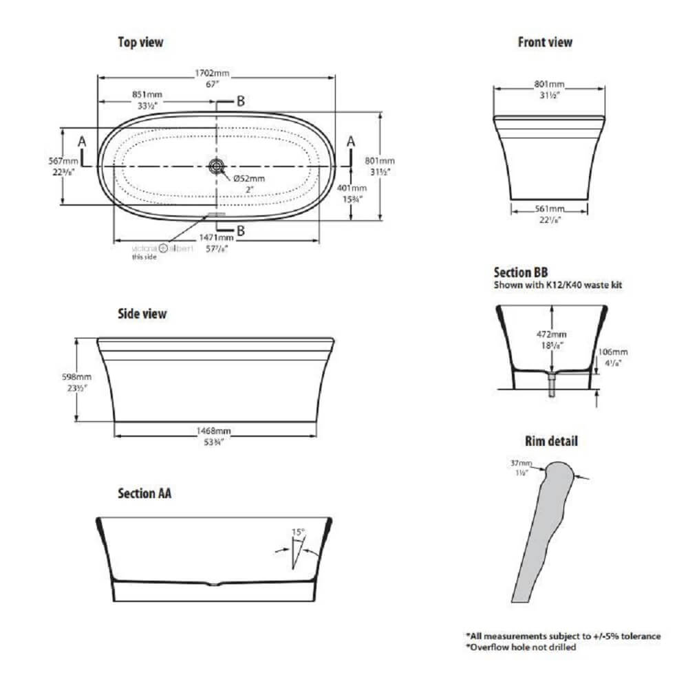 Victoria + Albert Warndon Freestanding Bath