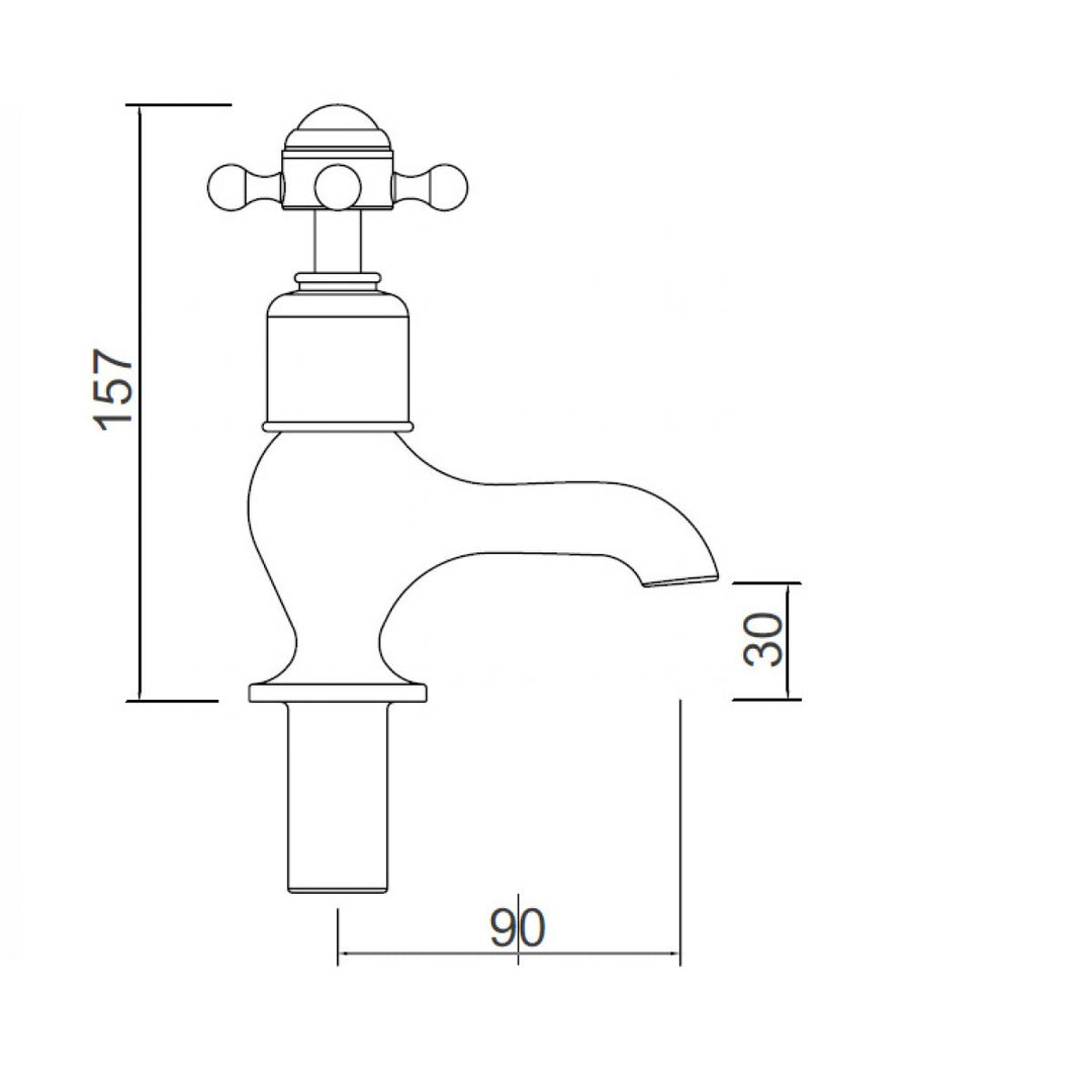 Crosswater Belgravia Crosshead Bath Pillar Taps