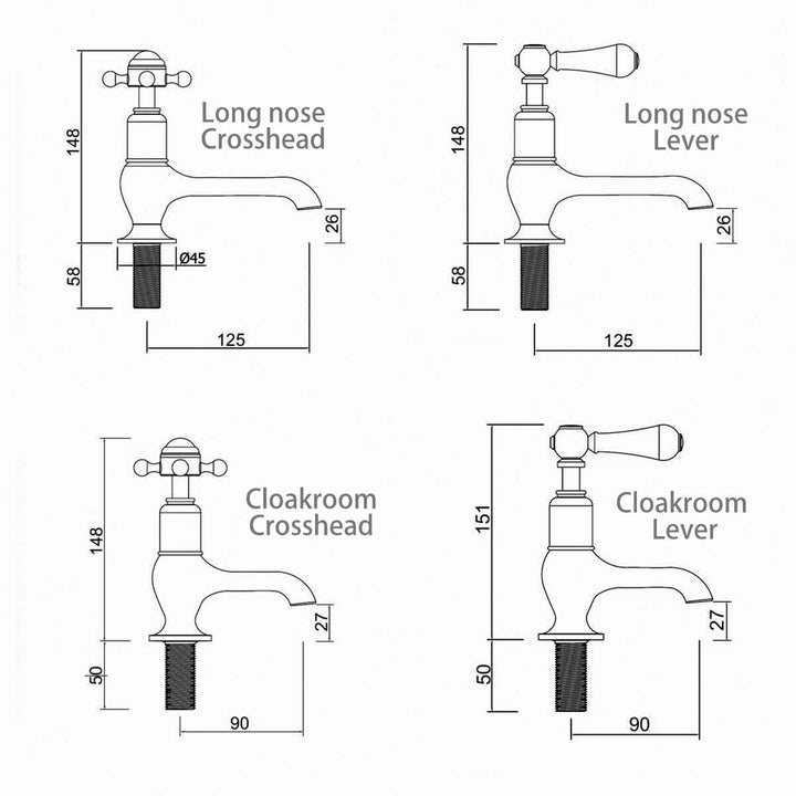 Crosswater Belgravia Basin Taps