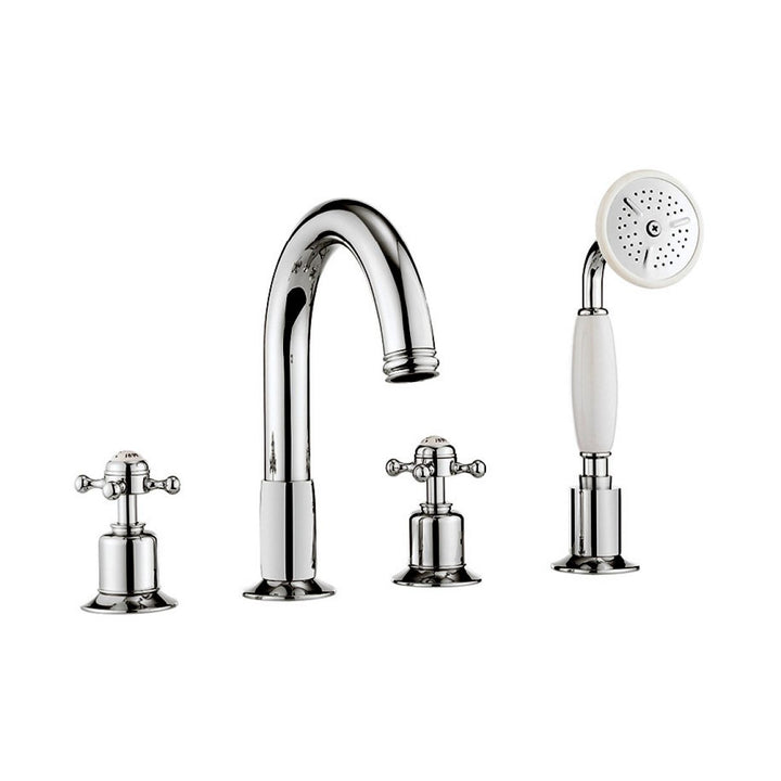 Crosswater Belgravia 4 Hole Bath Mixer Tap With Shower Set