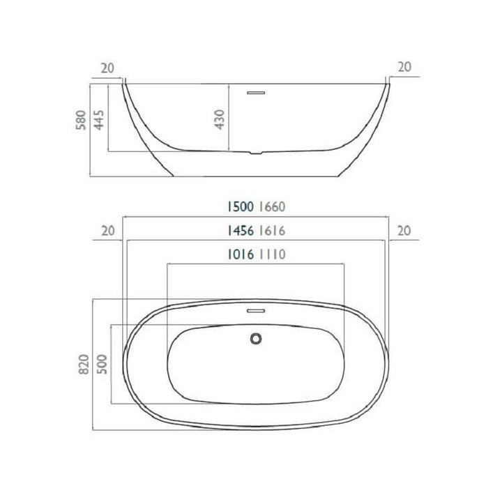 Waters I-Line Brook2 Freestanding Bath