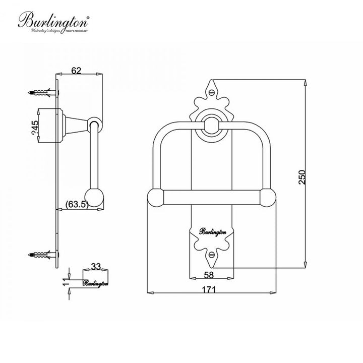 Burlington Spire Toilet Roll Holder