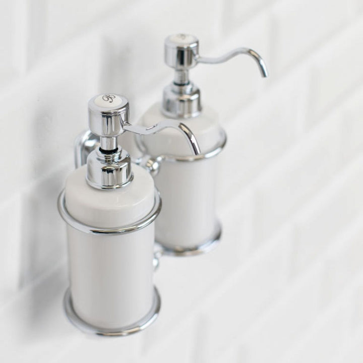 Burlington Double Liquid Soap Dispenser Wall Mounted