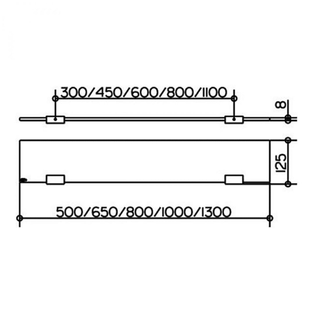 Keuco Moll Glass Shelf With Brackets