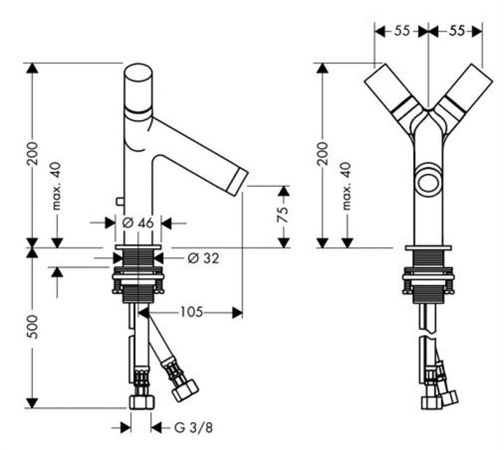 AXOR Starck 2 Handle Basin Mixer