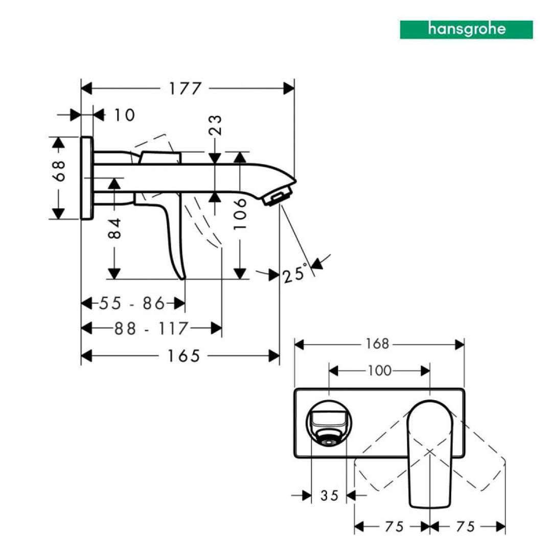 Hansgrohe Metris Wall Mounted Basin Mixer