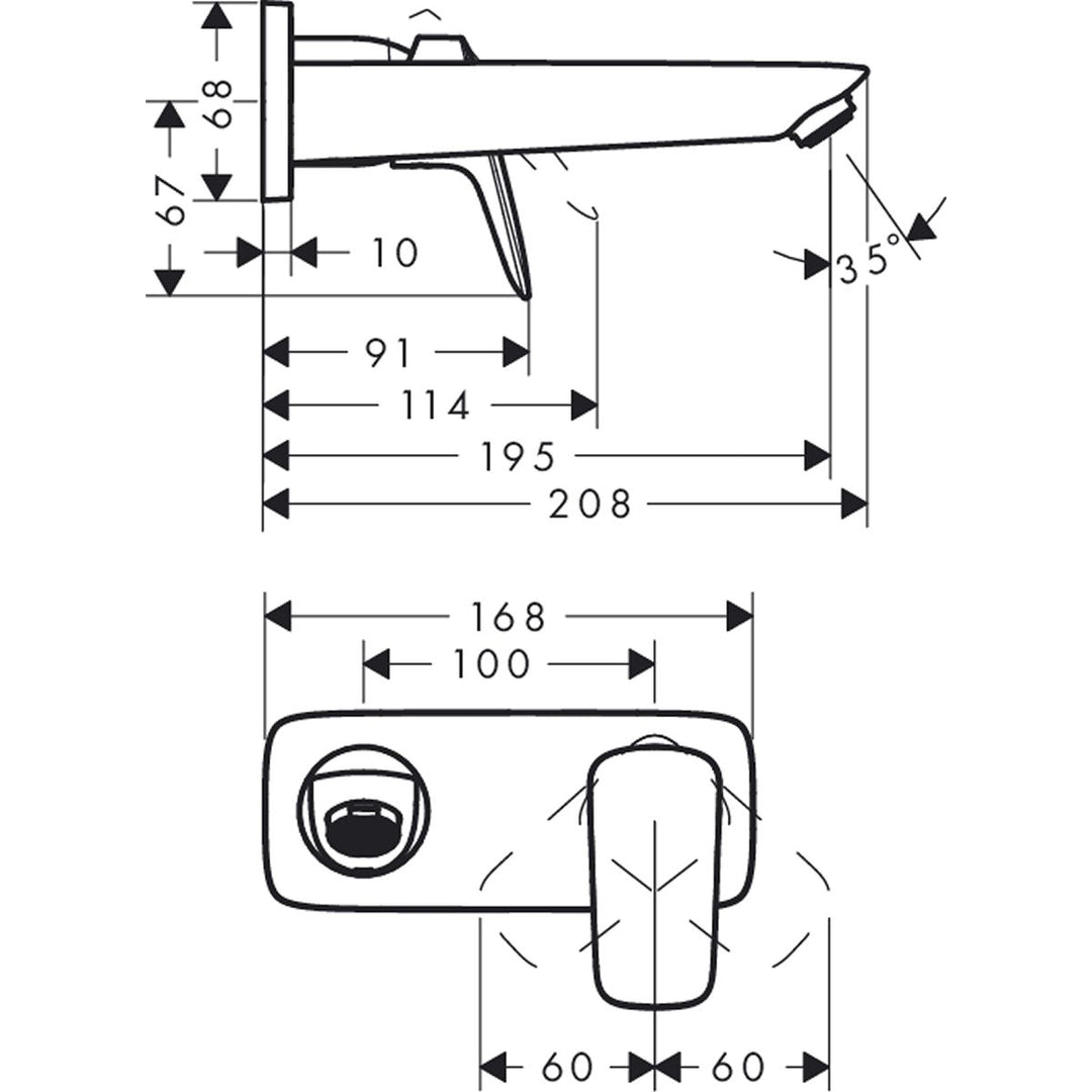 Hansgrohe Logis Wall Mounted Basin Mixer