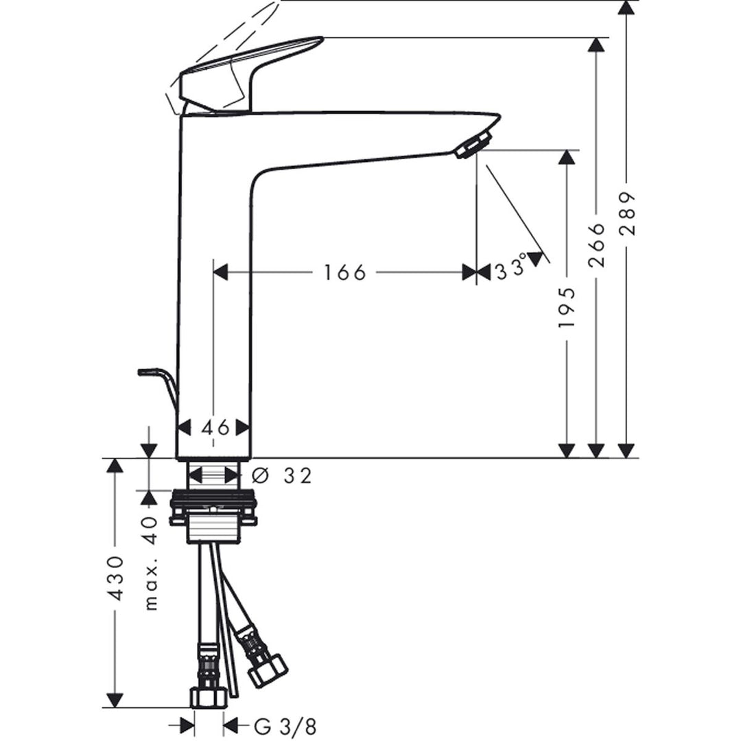 Hansgrohe Logis 190 Tall Basin Mixer