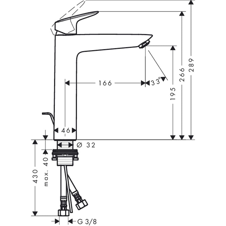 Hansgrohe Logis 190 Tall Basin Mixer