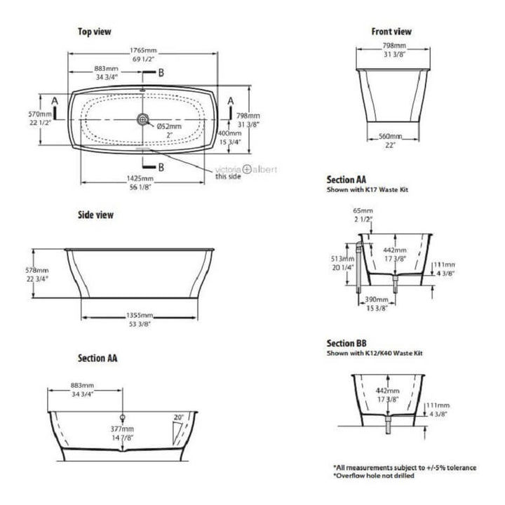 Victoria + Albert Pembroke Freestanding Bath