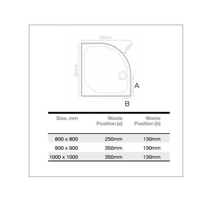 Merlyn MStone 50mm Low Profile Quadrant Shower Tray