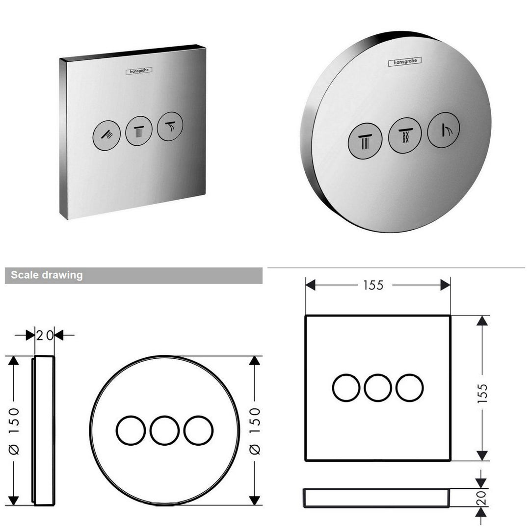 Hansgrohe ShowerSelect Valve Set For 3 Outlets