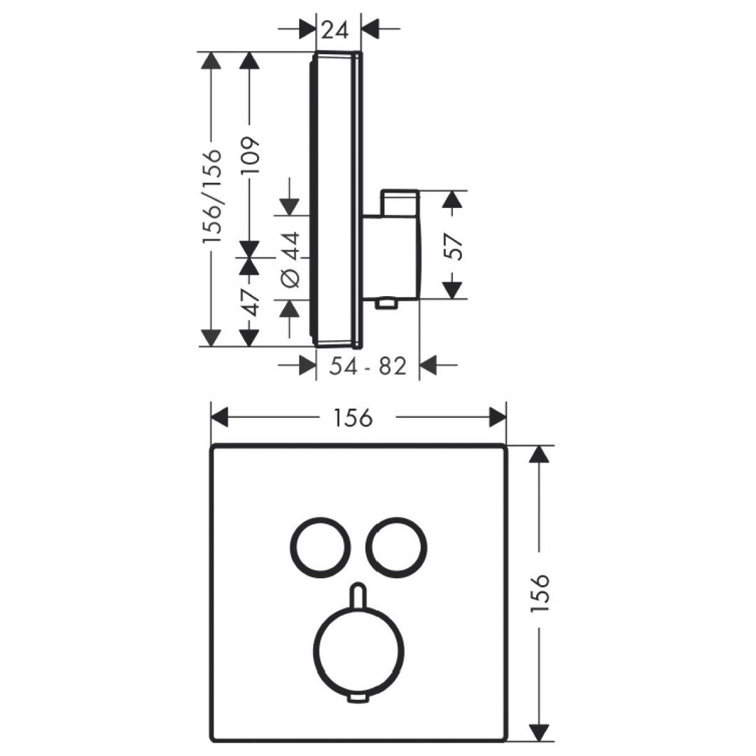 Hansgrohe ShowerSelect Glass Thermostatic Mixer 2 Outlets