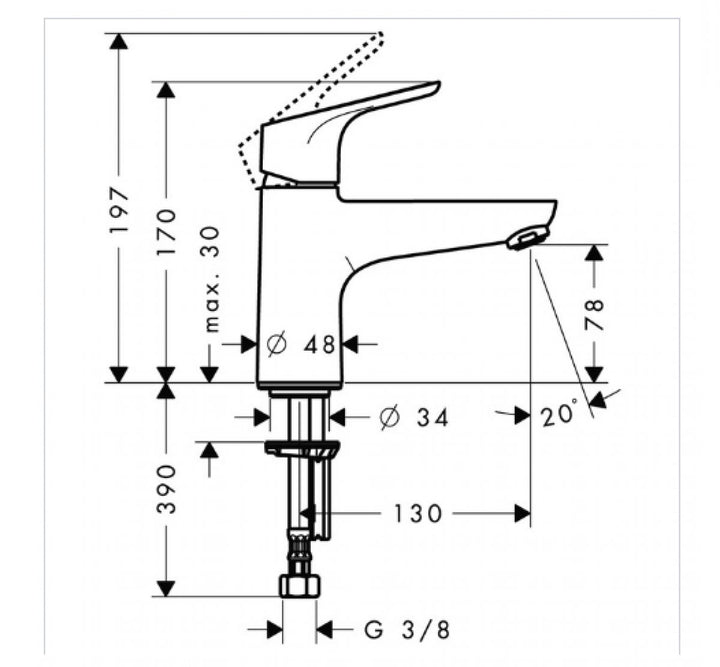 Hansgrohe Focus Monotrou Single Lever Bath Mixer Tap