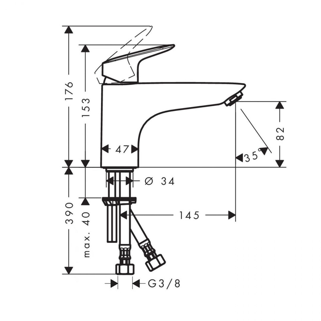 Hansgrohe Logis Monotrou Single Lever Bath Mixer Tap