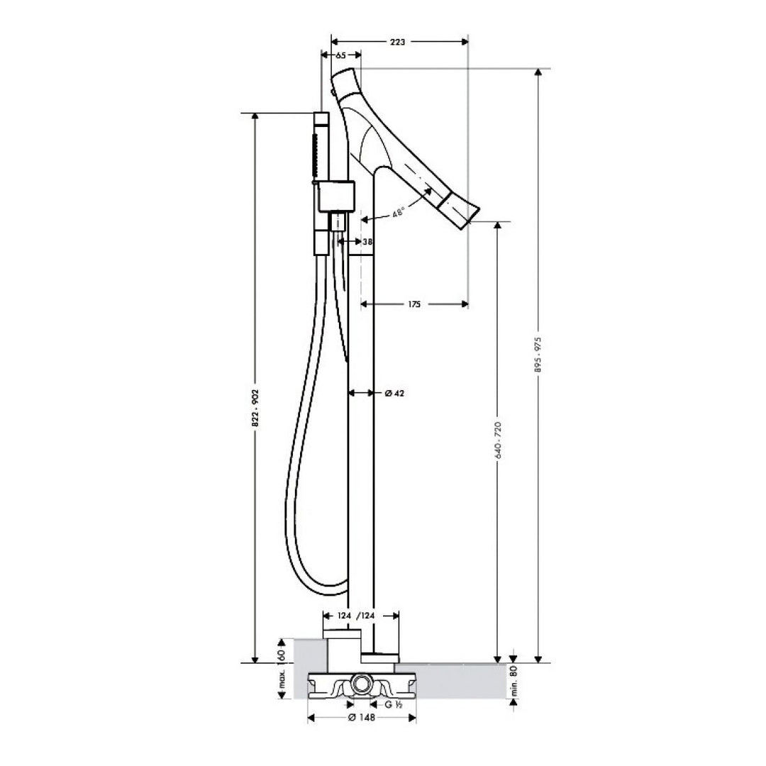 AXOR Starck Organic Floor Standing Thermostatic Bath Shower Mixer