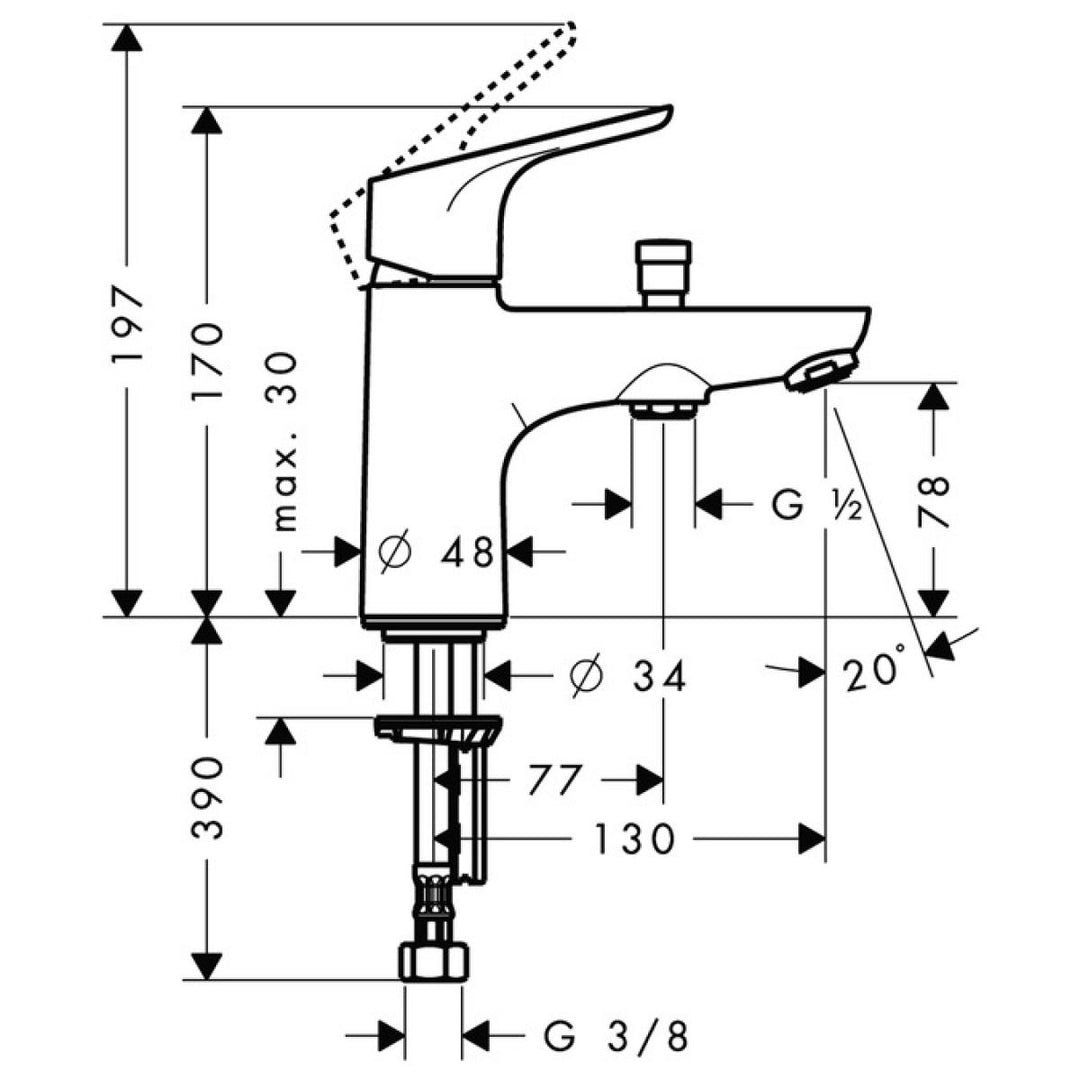 Hansgrohe Focus Monotrou Bath Shower Mixer Tap