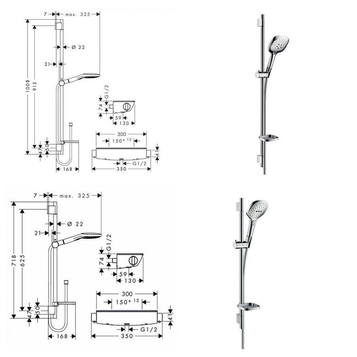 Hansgrohe Ecostat Select With Raindance Select E 120 3 Jet Hand Shower