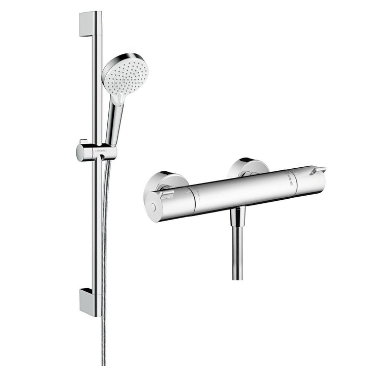 Hansgrohe Ecostat 1001 CL Combi Set 0.65m With Crometta Vario 100 Hand Shower