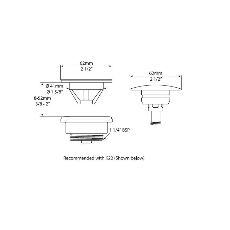 Victoria + Albert Kit 25 Push Open Basin Waste